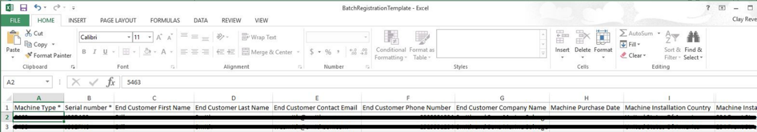 Massenregistrierung-Excel