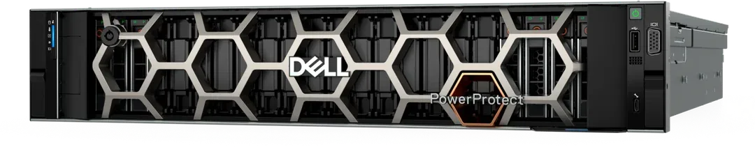 Dell PowerProtect Data Domain DD9410 mit Frontblende, Ansicht von schräg vorn