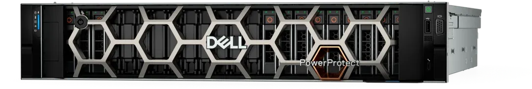 Dell PowerProtect Data Domain DD9910 mit Frontblende, Ansicht von schräg vorn