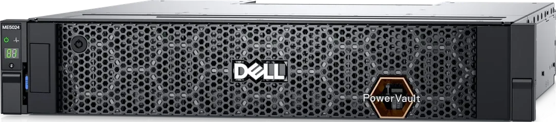 Dell PowerVault ME5024 mit Frontblende, schräg von links