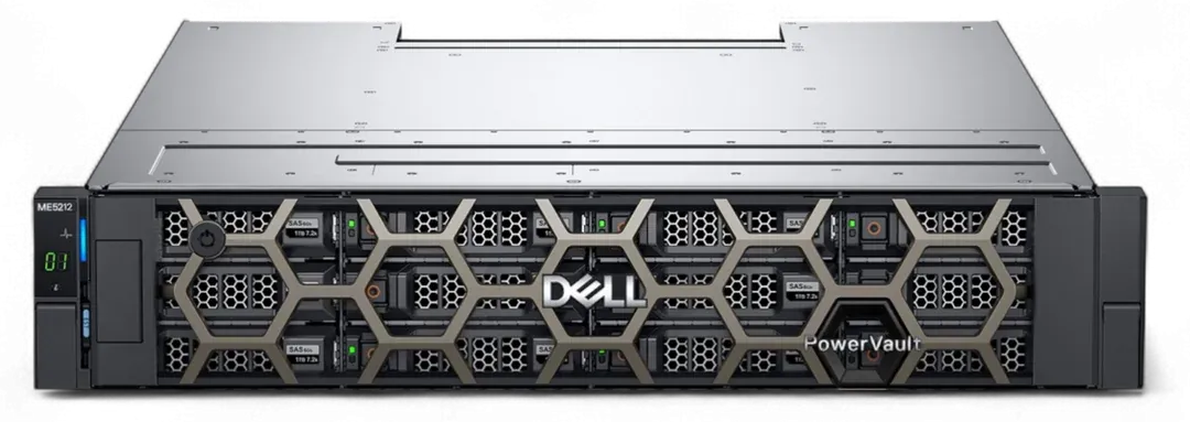 Dell PowerVault ME5212 mit zwölf 3,5-Zoll-Einschüben und Frontblende