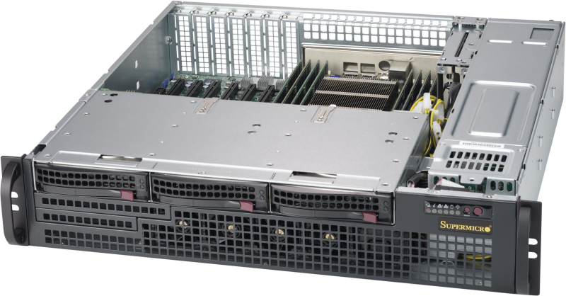 Supermicro SC825MBTQC-R802LPB Intel&reg; Xeon&reg; Scalable Dual CPU 3xLFF 2x800W 2U Rack Server