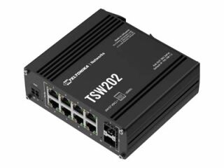 Teltonika TSW202 2x 1Gb SFP / 8x 1Gb BASE-T Managed L2+ PoE+ 240W DC DIN-Rail Switch