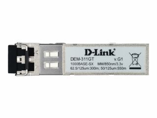 D-Link 1GbE SFP BASE-SX SW MMF 550m 850nm LC Transceiver DEM-311GT (1er-Pack)