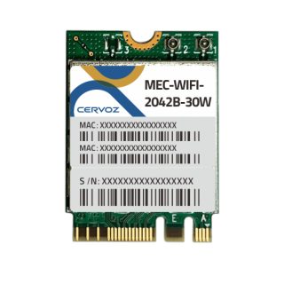 Cervoz MEC-WIFI-2042B-30W / M.2 2230 A+E-Key Wi-Fi 6 + Bluetooth 5.2 Modul, 2T2R, 1201 Mbit/s, Wide Temp