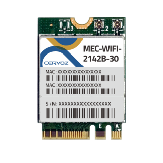 Cervoz MEC-WIFI-2142B-30 | M.2 2230 A+E-Key Wi-Fi 6E + Bluetooth 5.2 Modul, Tri-Band, 2T2R, 2402 Mbit/s