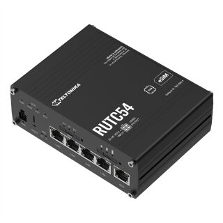 Teltonika RUTC54 5G (3.4 Gbps) WiFi6 5xGbE 2xSIM PoE DIN-Rail Wireless Industrie-Router